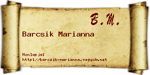 Barcsik Marianna névjegykártya